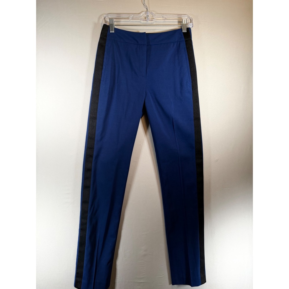 Hal Rubenstein Royal Blue Tuxedo Pants Black Side Stripe Slim Leg Women's Size 2
